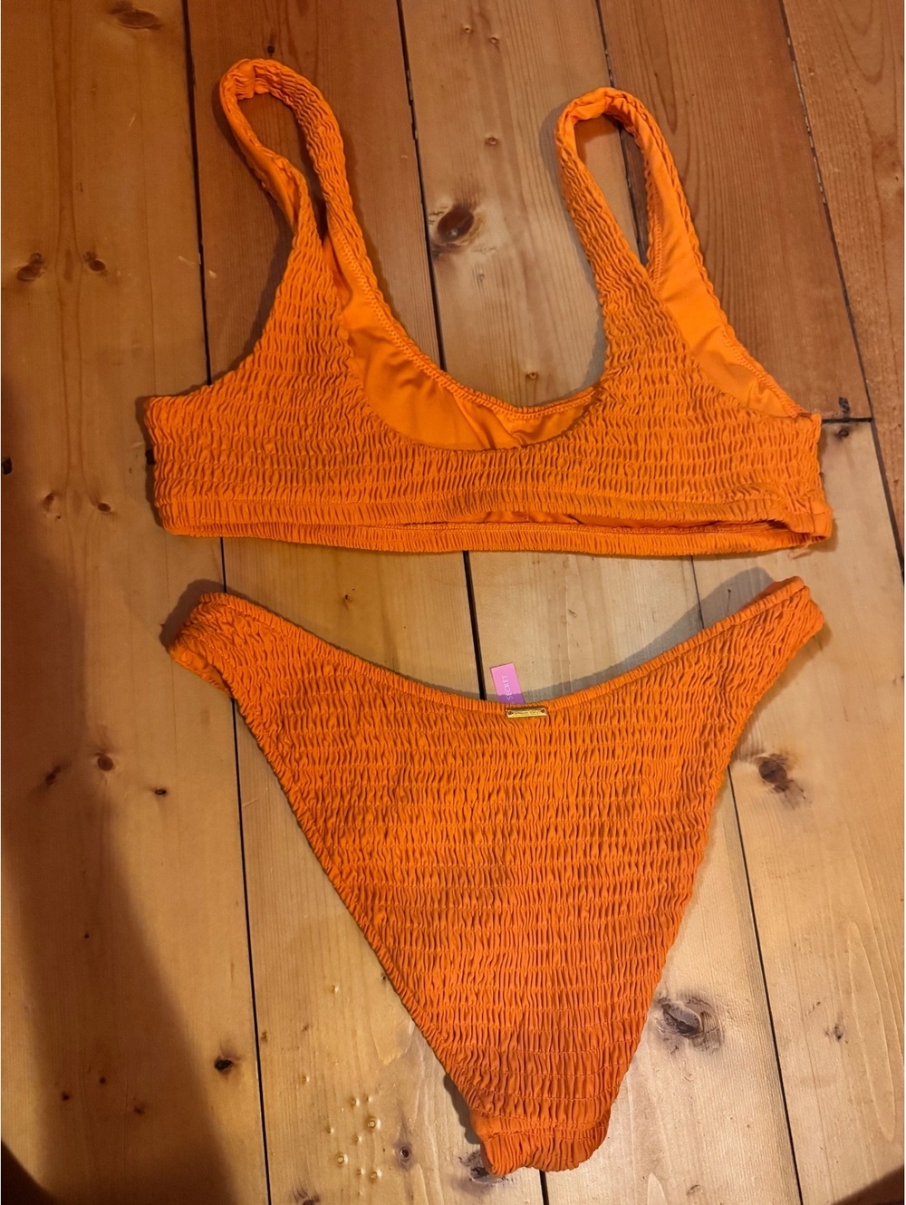 Victoria Secret Orange textured bikini set